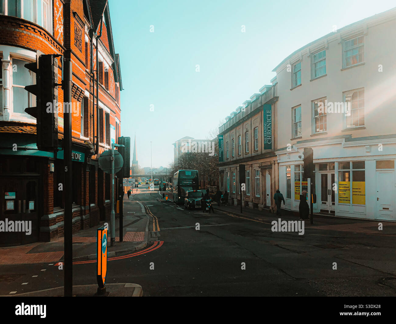 Straße in Reading, Großbritannien. Stockfoto