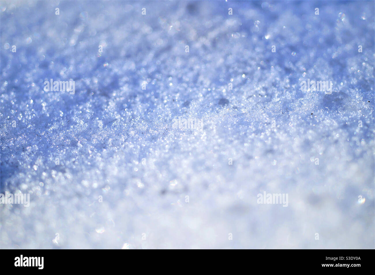Kristallstruktur der Schneeoberfläche Stockfoto