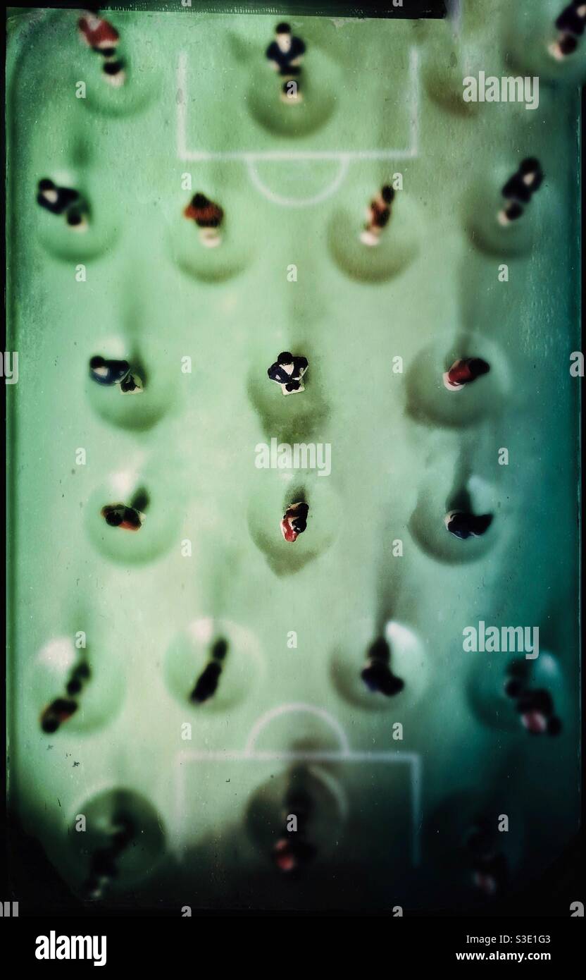 Tischfußballspiel Stockfoto