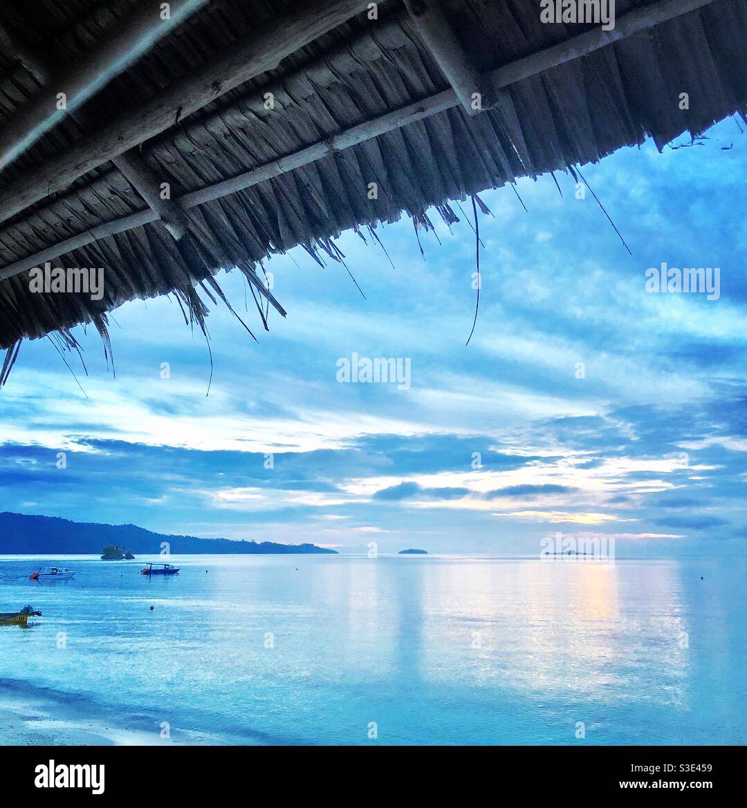 Papua-Insel, letztes Paradies auf Erden.Ozean Foto Stockfoto