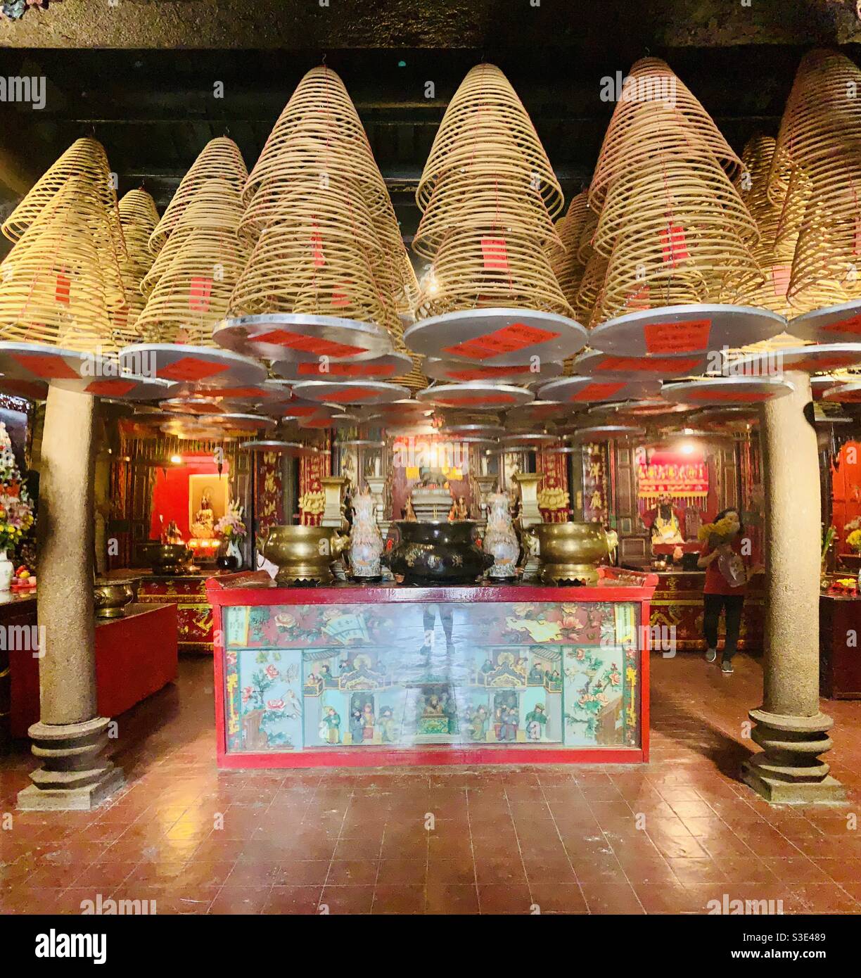 Der wunderschöne Hung Shing Taoist Tempel in AP Lei Chau, Hongkong. Stockfoto