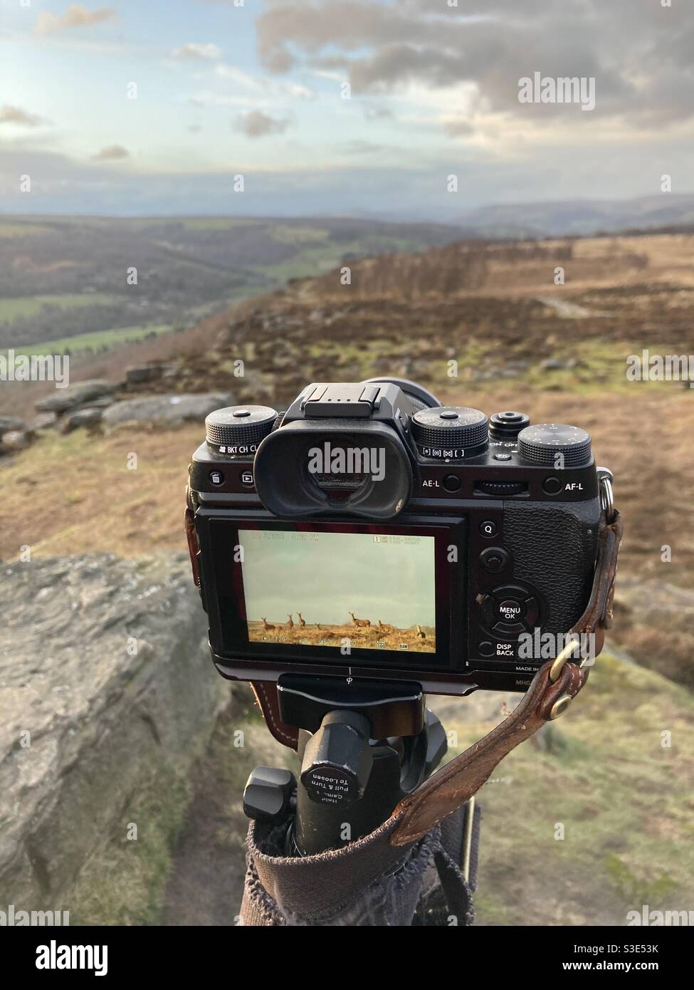 Mit meiner Kamera im Peak District, Großbritannien Stockfoto