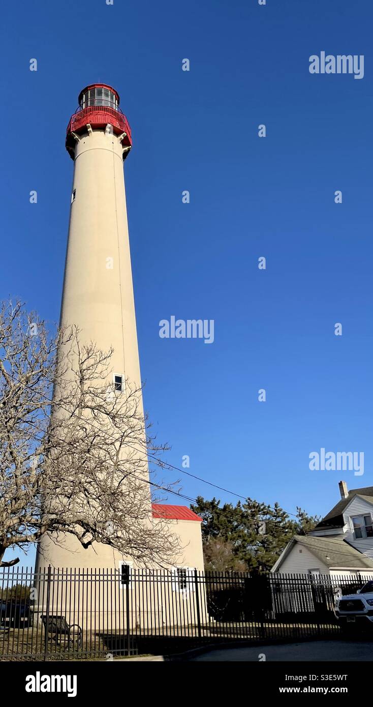 Cape May Lichthaus im Winter Stockfoto