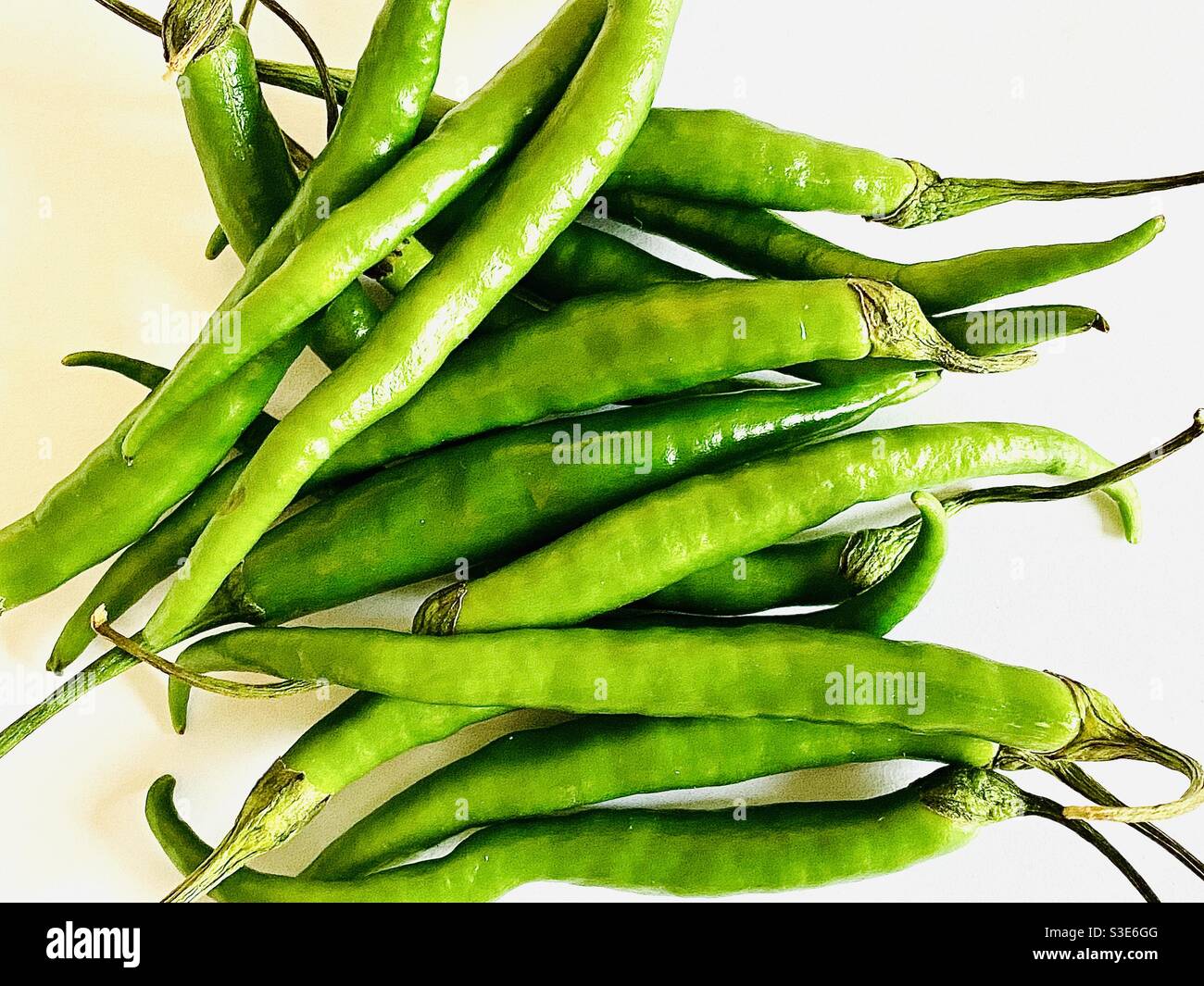 BirdsEye frische grüne Chili Stockfoto