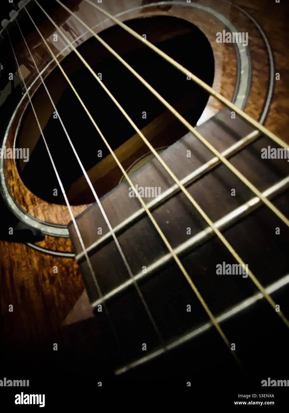 Gitarrensaiten Stockfoto