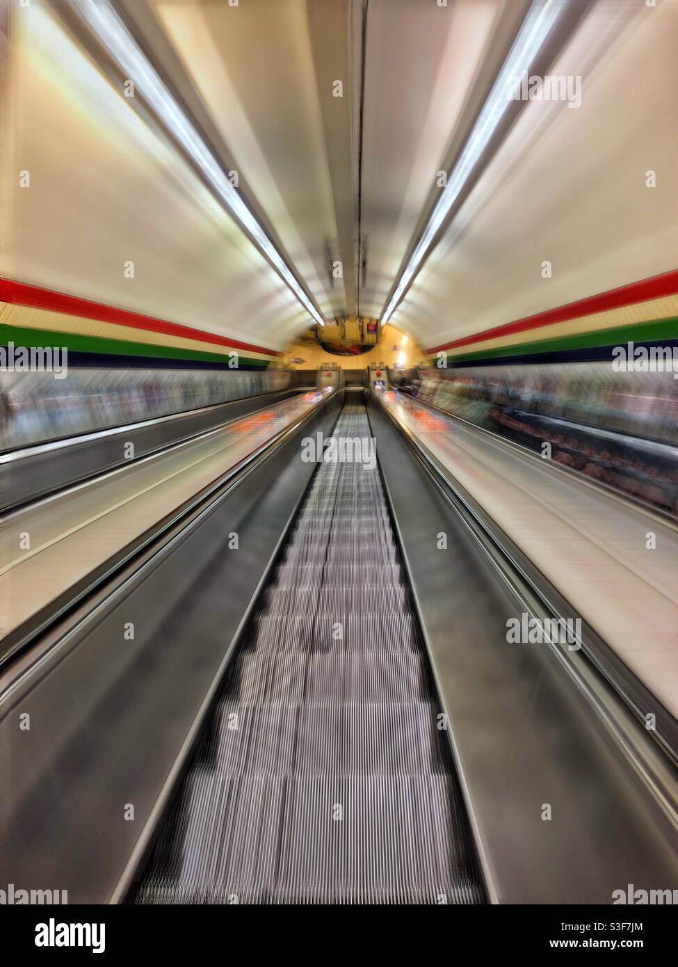 Londoner U-Bahn Rolltreppe Stockfoto