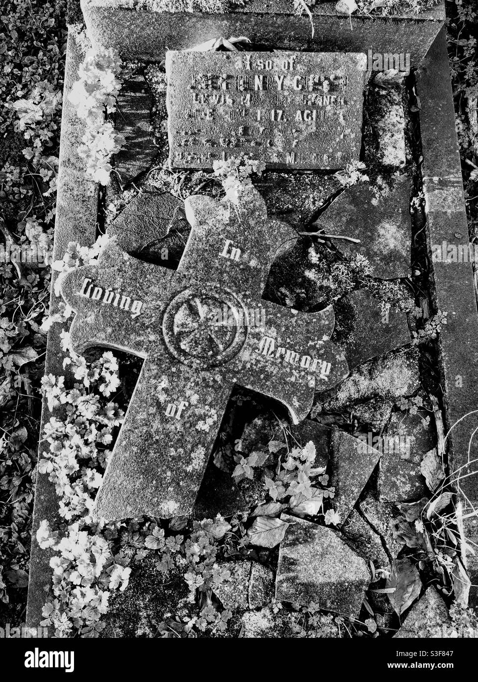 In liebevoller Erinnerung, Friedhof Grabstein Stockfoto