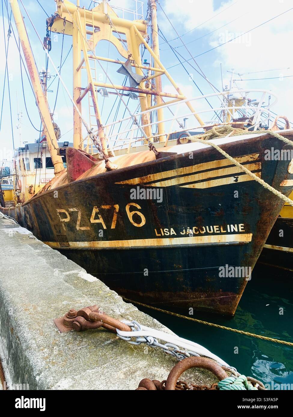 Cornish Beam Trawler Fischerboot Stockfoto