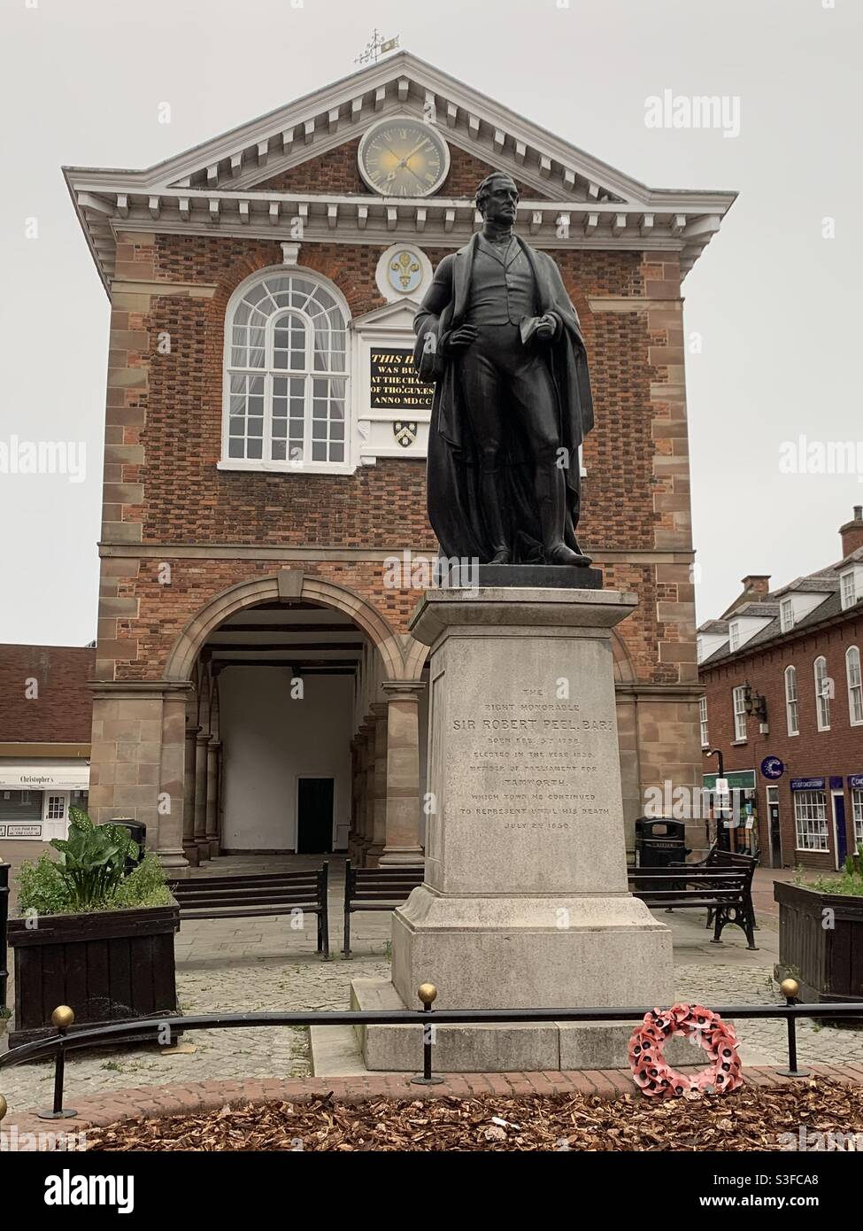 Sir robert Peel Statue tamworth uk Stockfoto