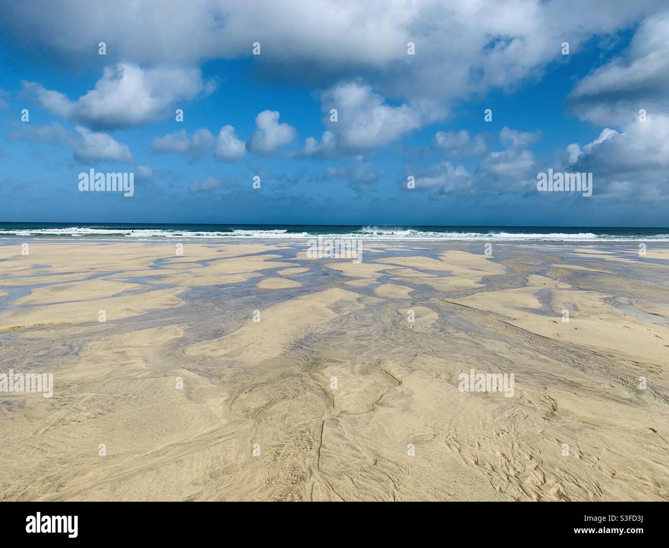 Seascape leerer Strand wilde Schönheit porthmeor Cornwall Stockfoto