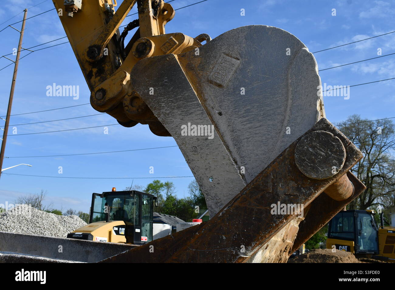 Bagger - Smartphone-aufgenommenes Stockfoto