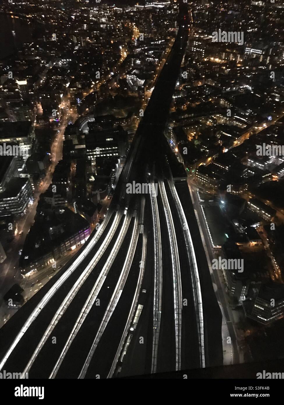 Waterloo Station von der Spitze des Shard Stockfoto