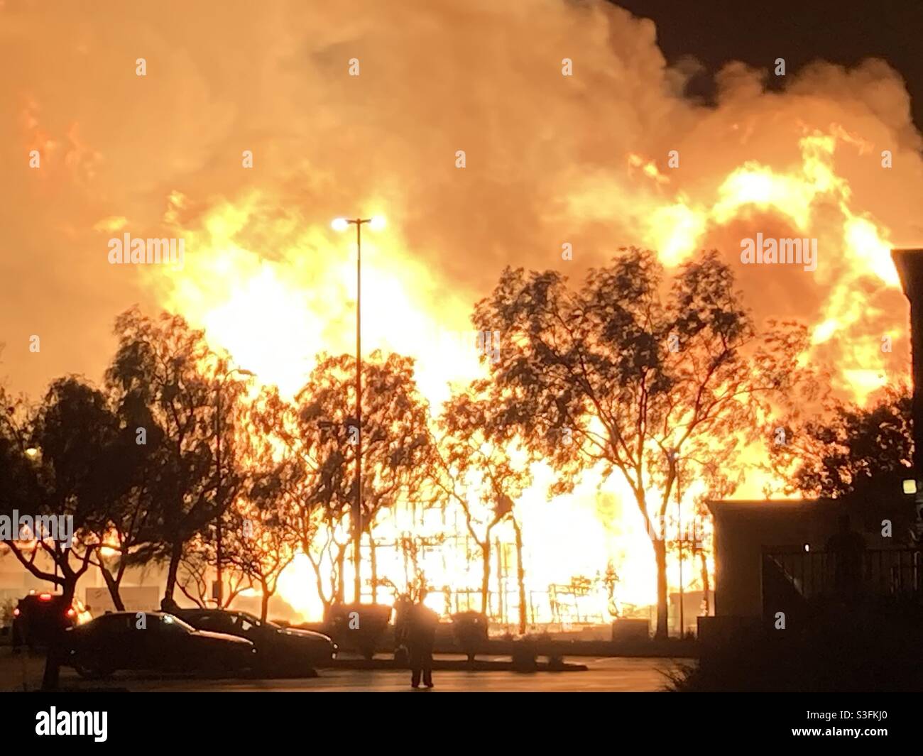 In Flammen aufgehen Stockfoto