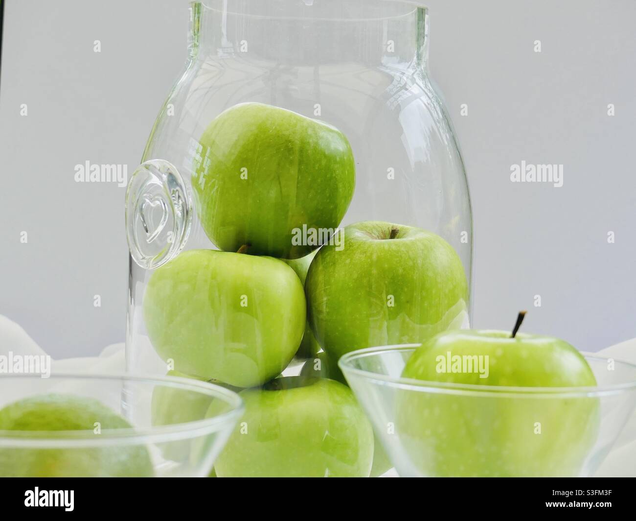 Ein 🍏 Apfel am Tag ....Apfel Kreativität Stockfoto