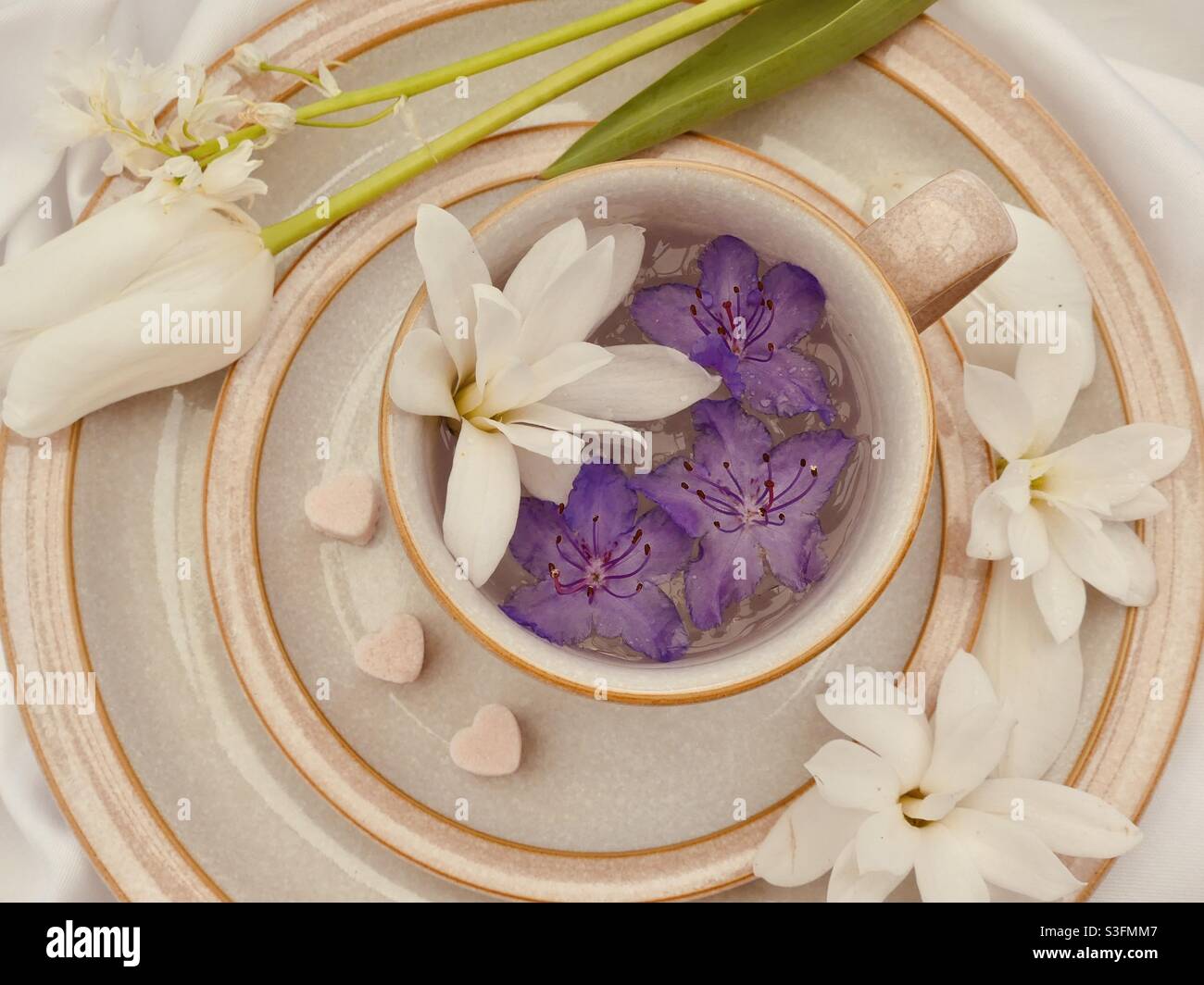 Tasse 🌸 Blumen Stockfoto