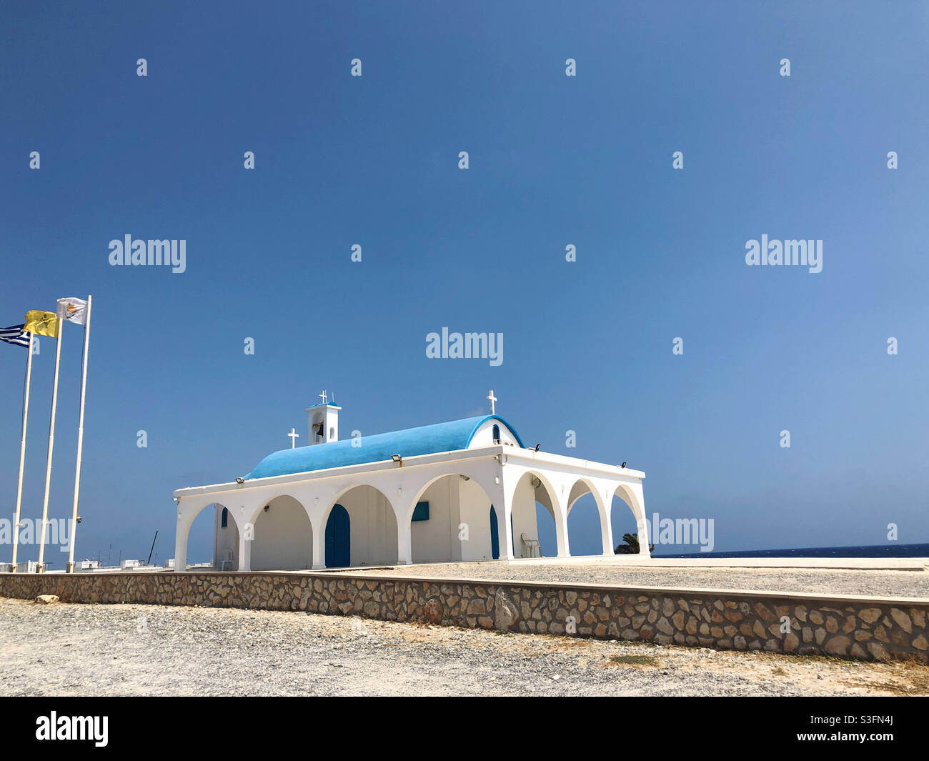 Ayia-Thekla-Kapelle, Griechisch-Orthodoxe Kirche, Ayia Napa, Zypern - Smartphone-aufgenommenes Stockfoto
