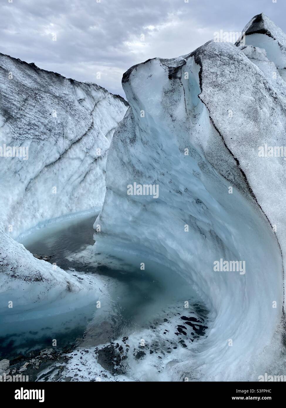 Eisbildung am Matanuska Gletscher in Sutton, Alaska. Stockfoto