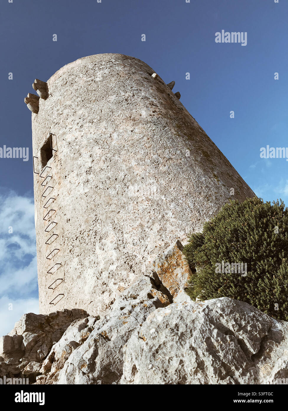 Wachturm, Formentor, Mallorca - Smartphone-aufgenommenes Stockfoto