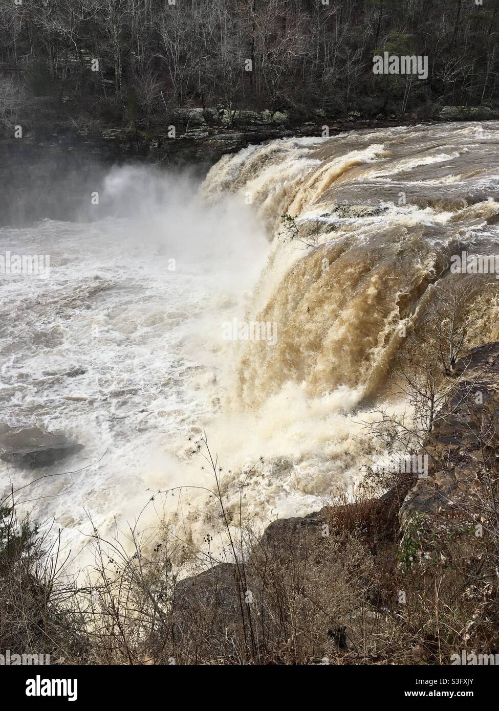 Tosenden Fluss Wasserfälle Little River in Alabama Stockfoto