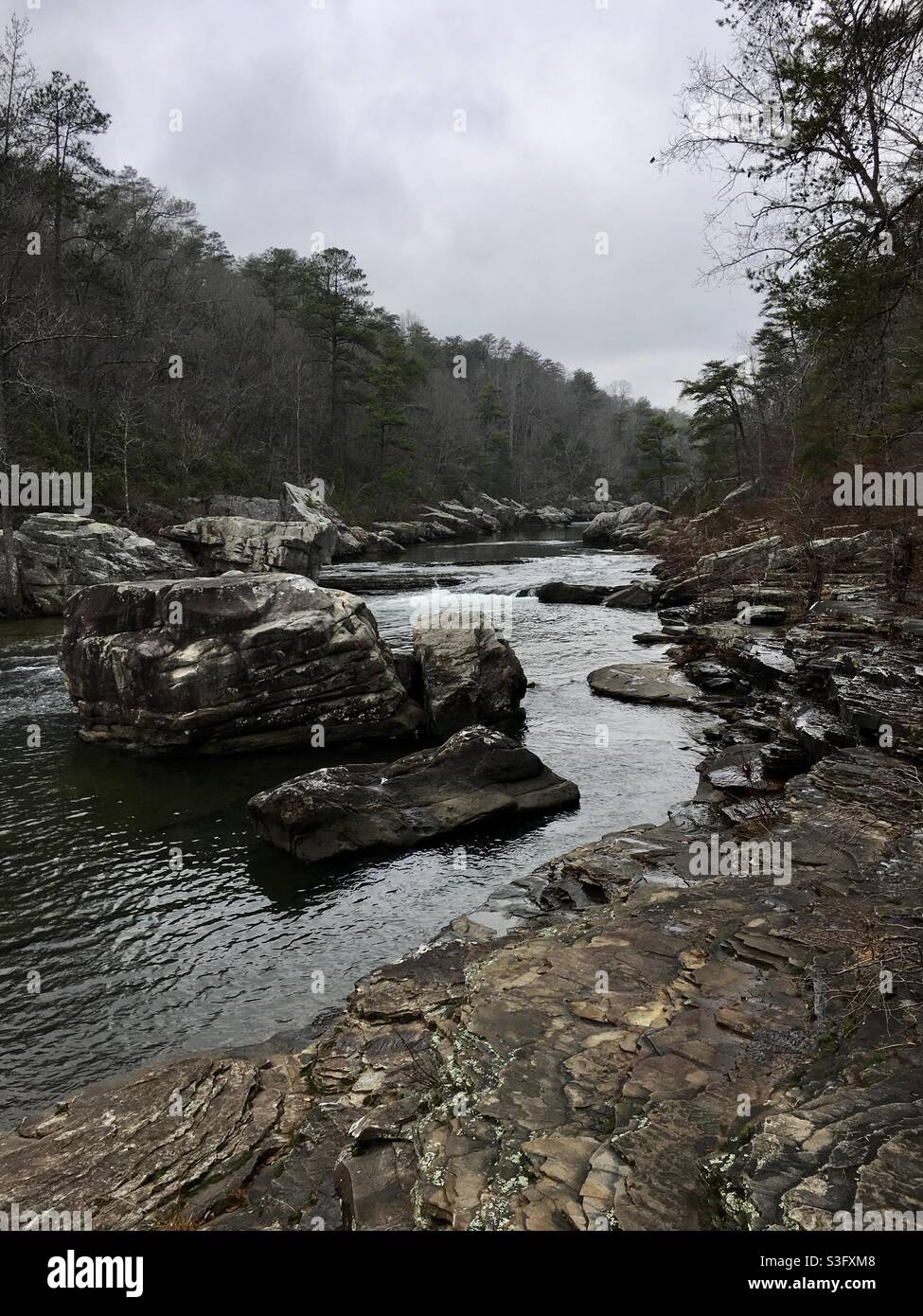 Little River Canyon Alabama im Winter Stockfoto