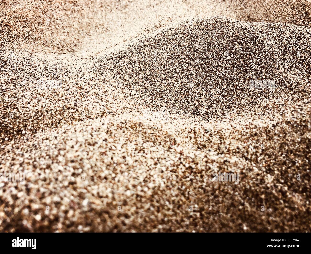 Nahaufnahme von Sand am Strand Stockfoto