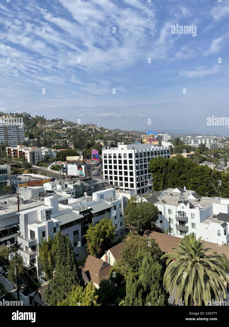 Obere Ansicht Stadtbild West Hollywood Los Angeles Kalifornien USA Juni 2021 Stockfoto