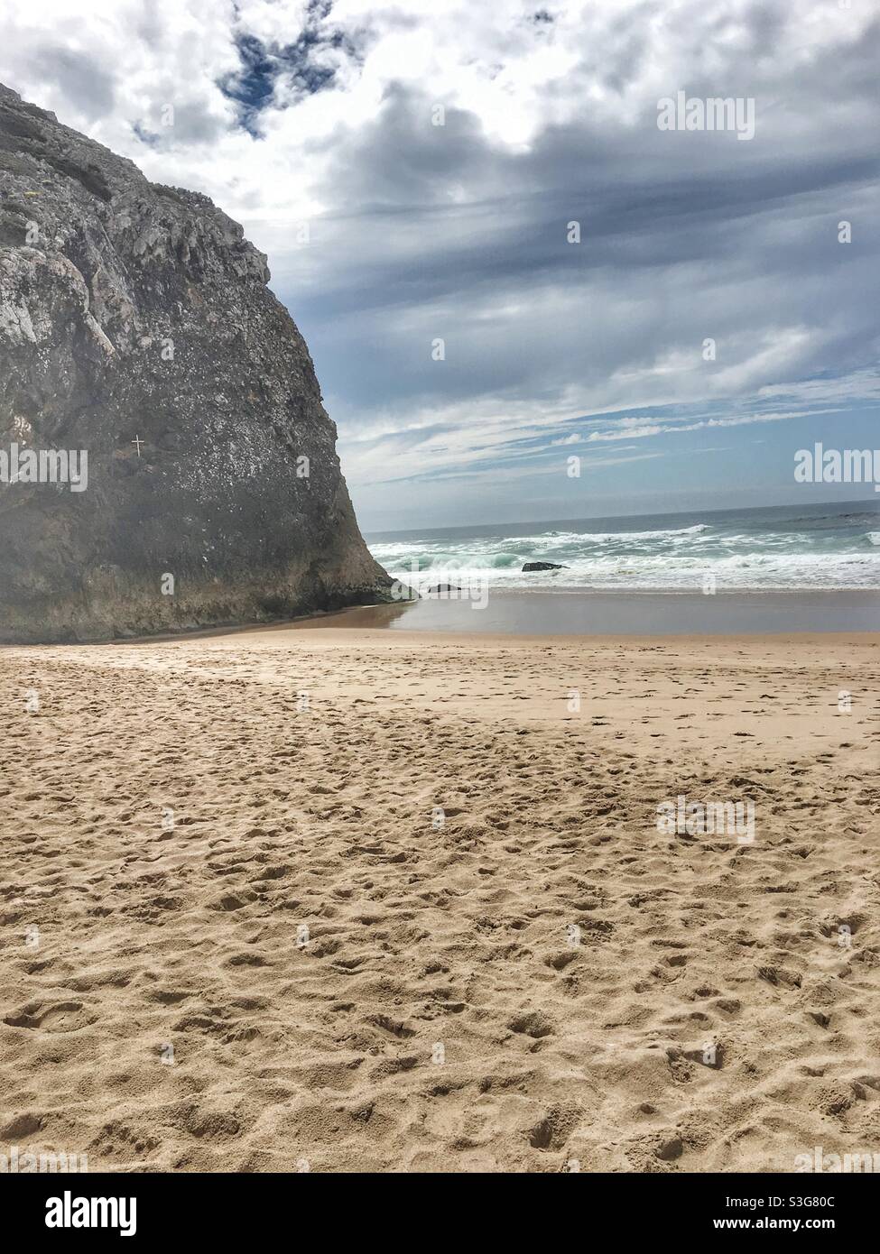 Strand von Adraga, Colares, Sintra, Portugal Stockfoto