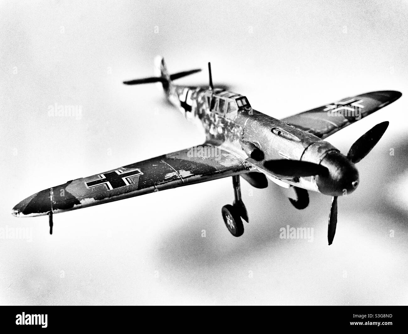 Italeri Messerschmitt im Maßstab 1:72 Modell BF-109 F 2/4 - Smartphone-aufgenommenes Stockfoto