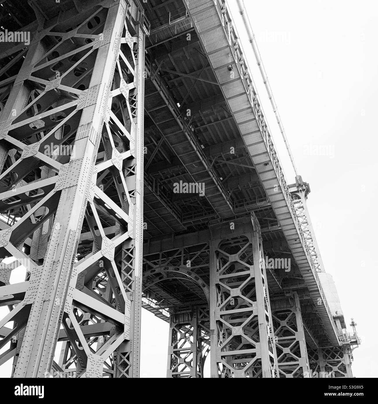 Williamsburg Bridge, Lower East Side, Manhattan, New York City, Usa - Smartphone-aufgenommenes Stockfoto