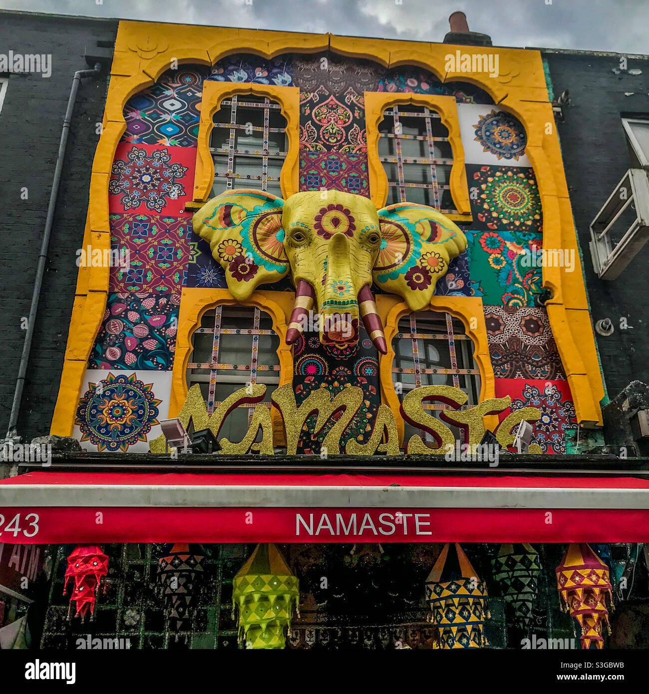 Namaste-Shop, Camden, London - Smartphone-aufgenommenes Stockfoto