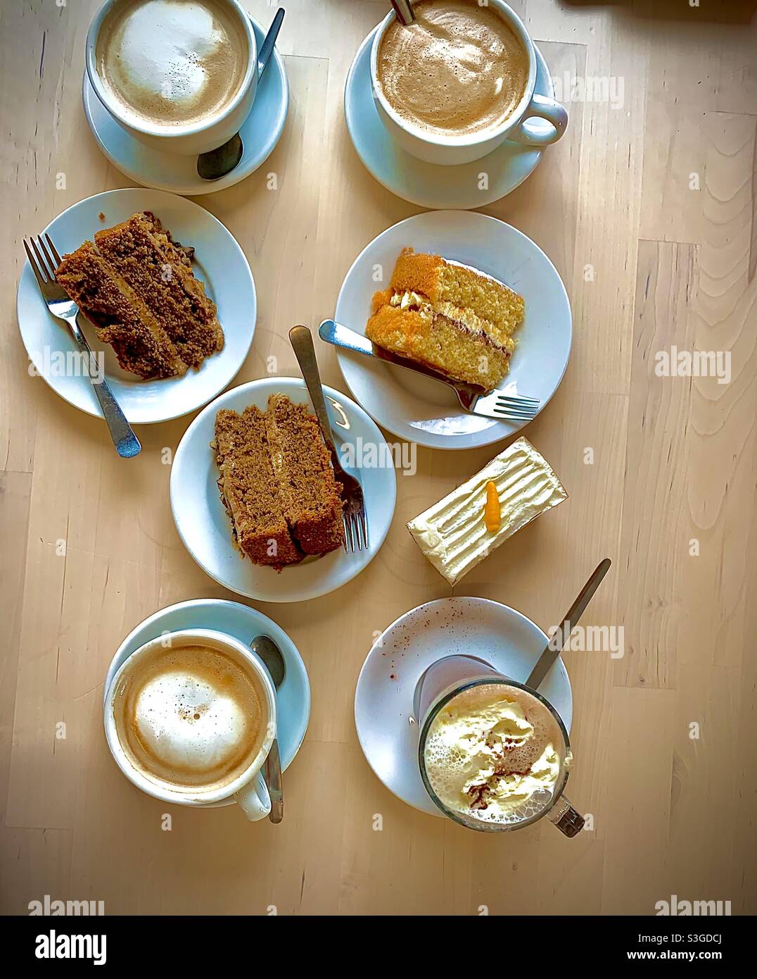 Kaffee Und Kuchen! Stockfoto