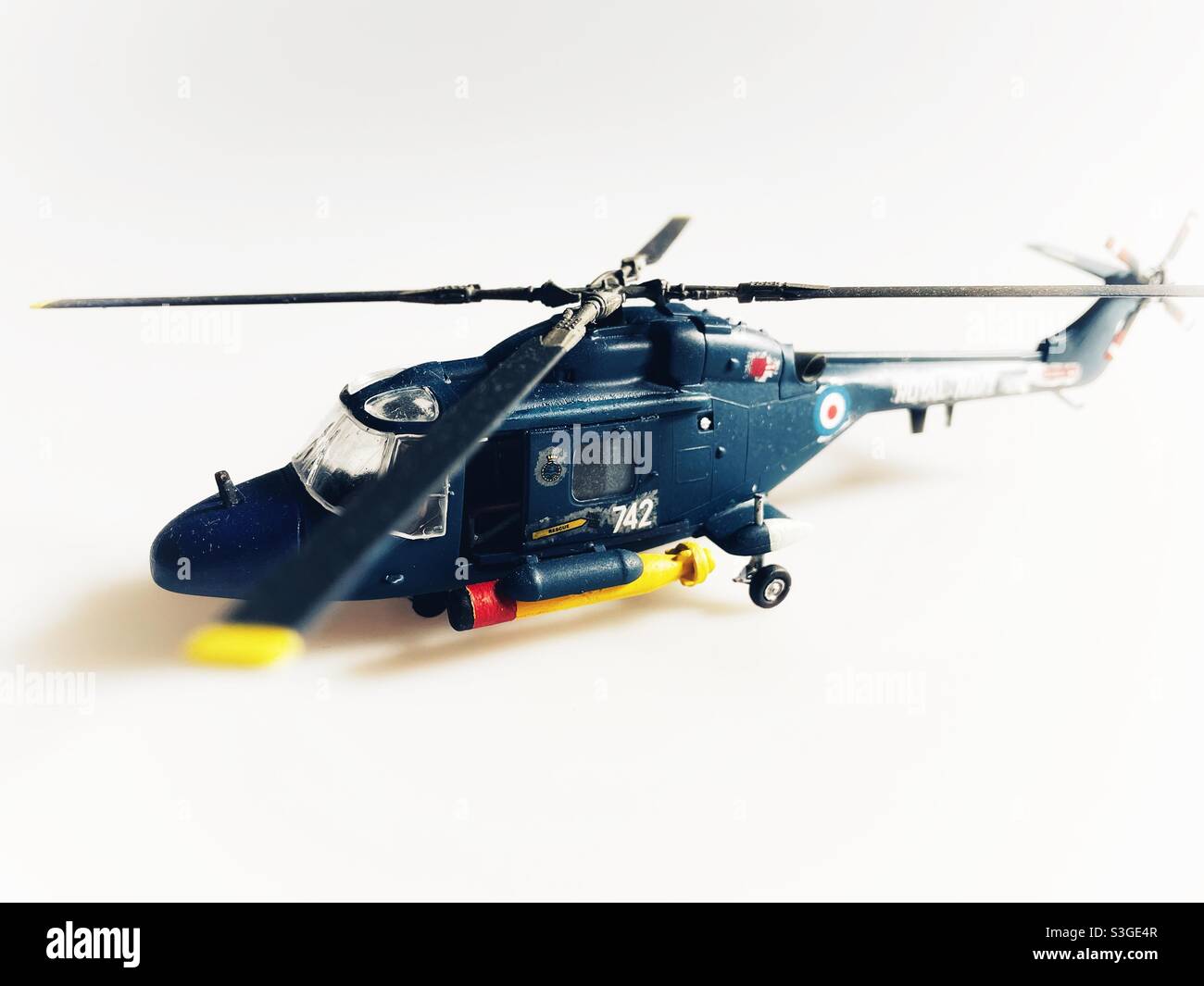 Airfix Plastikmodellhubschrauber - Smartphone-aufgenommenes Stockfoto