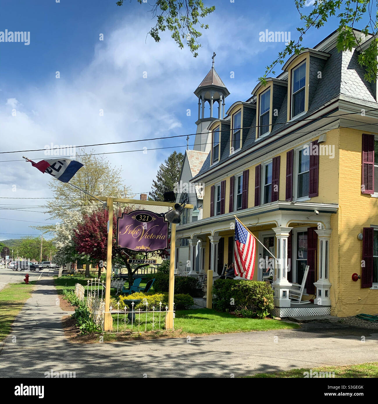 Mai 2021, Inn Victoria, Chester, Windsor County, Vermont, Usa Stockfoto