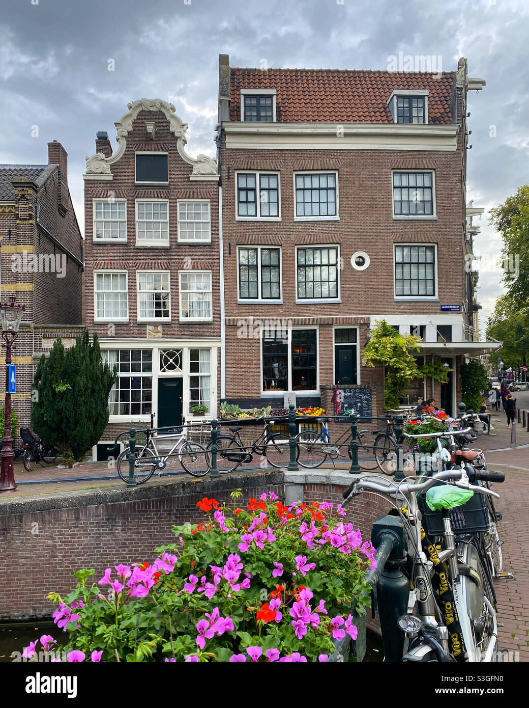 Eine typische Amsterdamer Szene Stockfoto