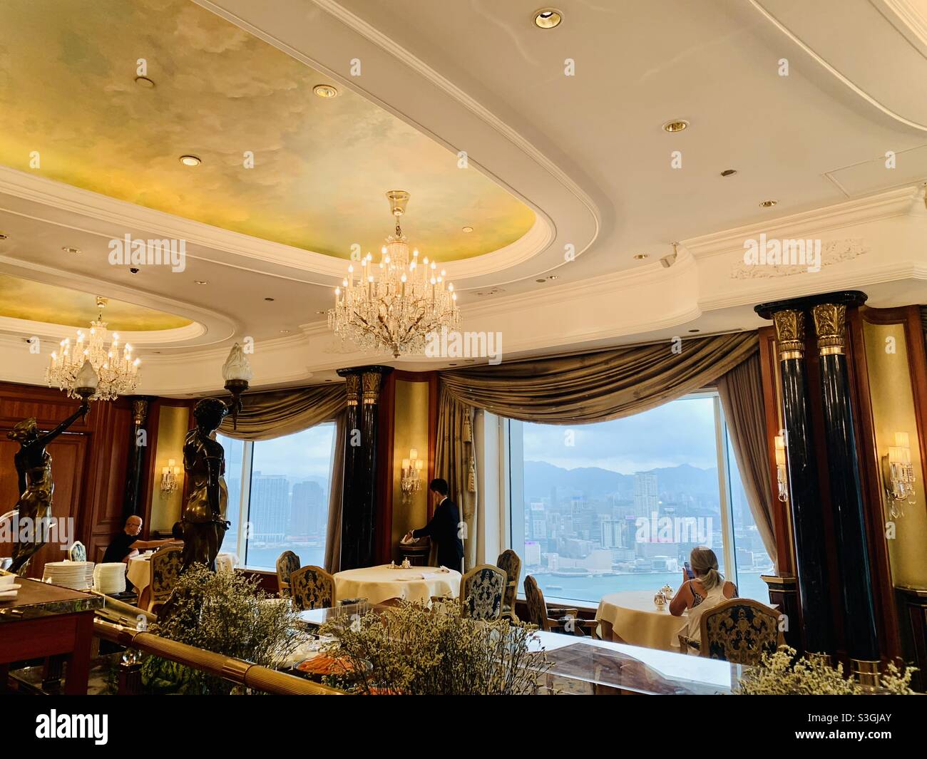 Die Club-Etage im Shangri-La Hotel in Hongkong. Stockfoto