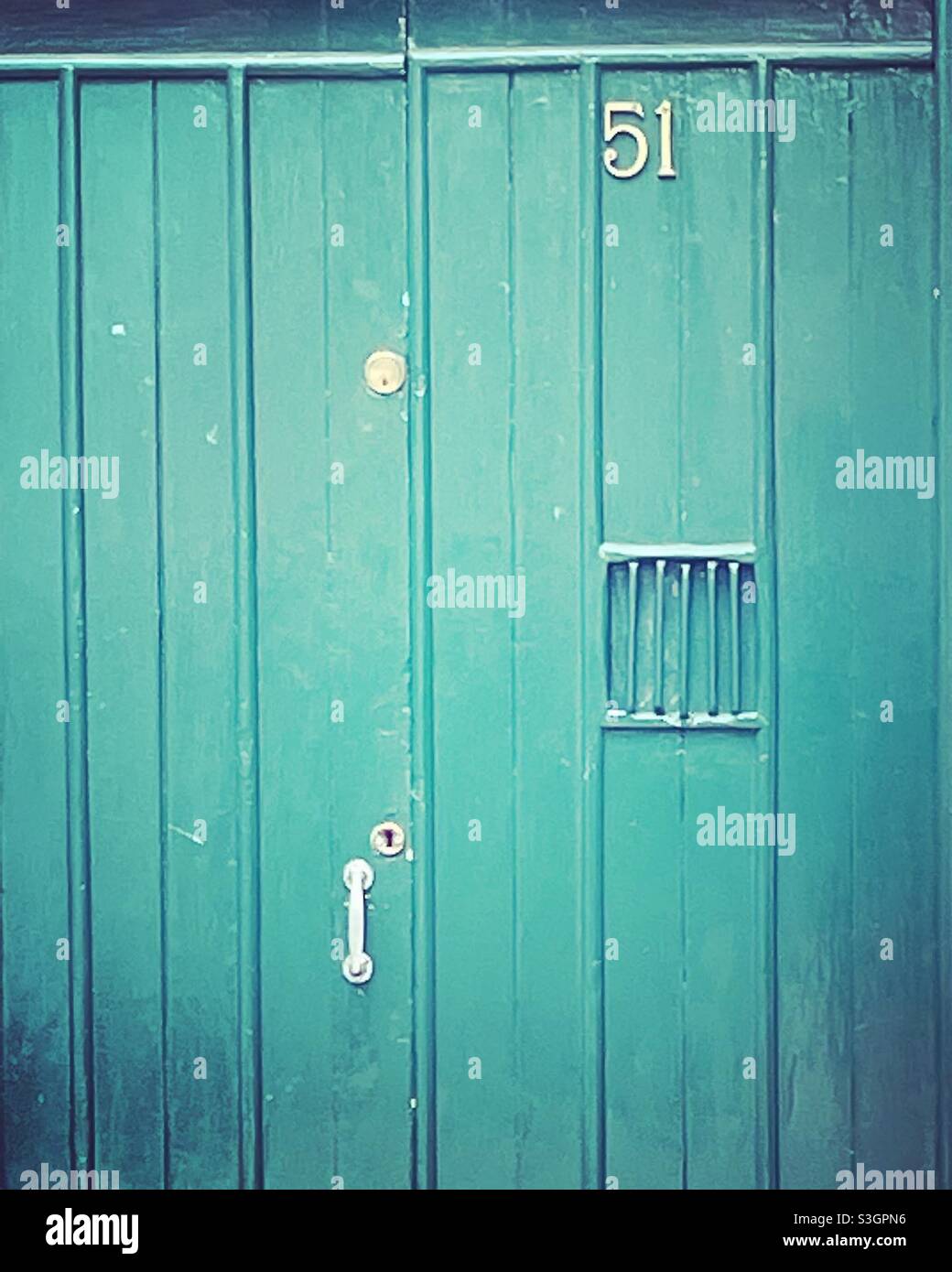 Grüne Tür Stockfoto