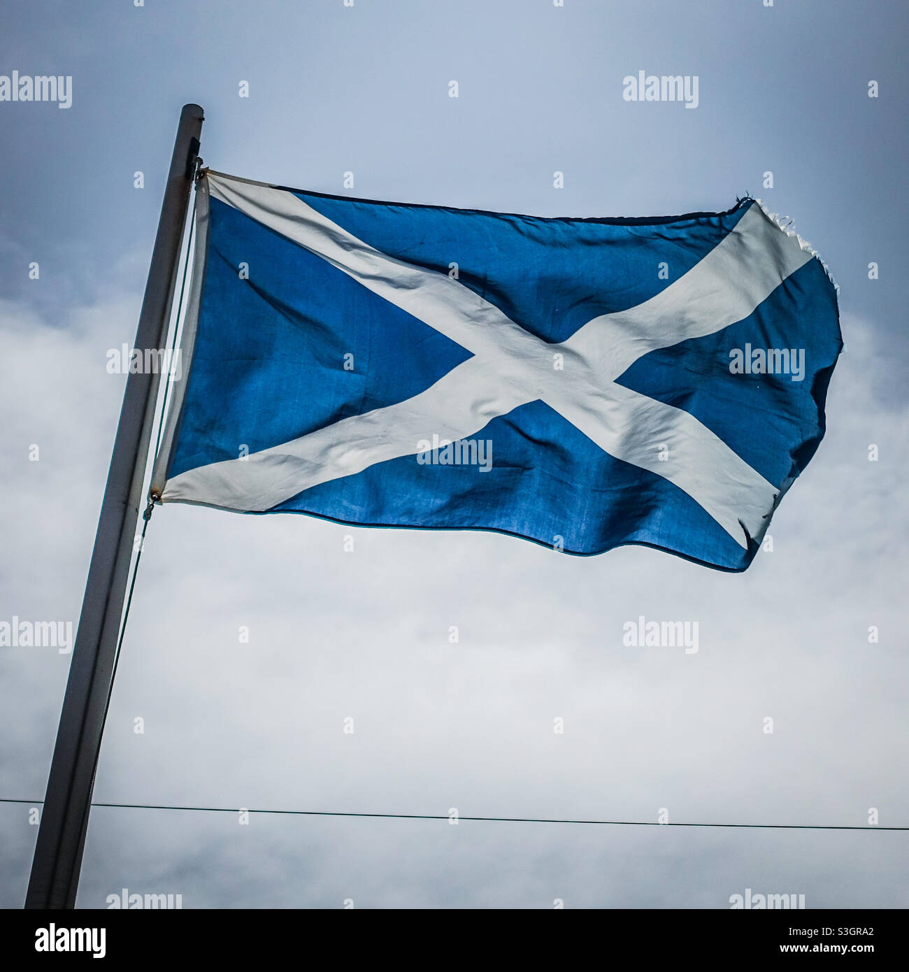 Eine schottische Flagge Stockfoto
