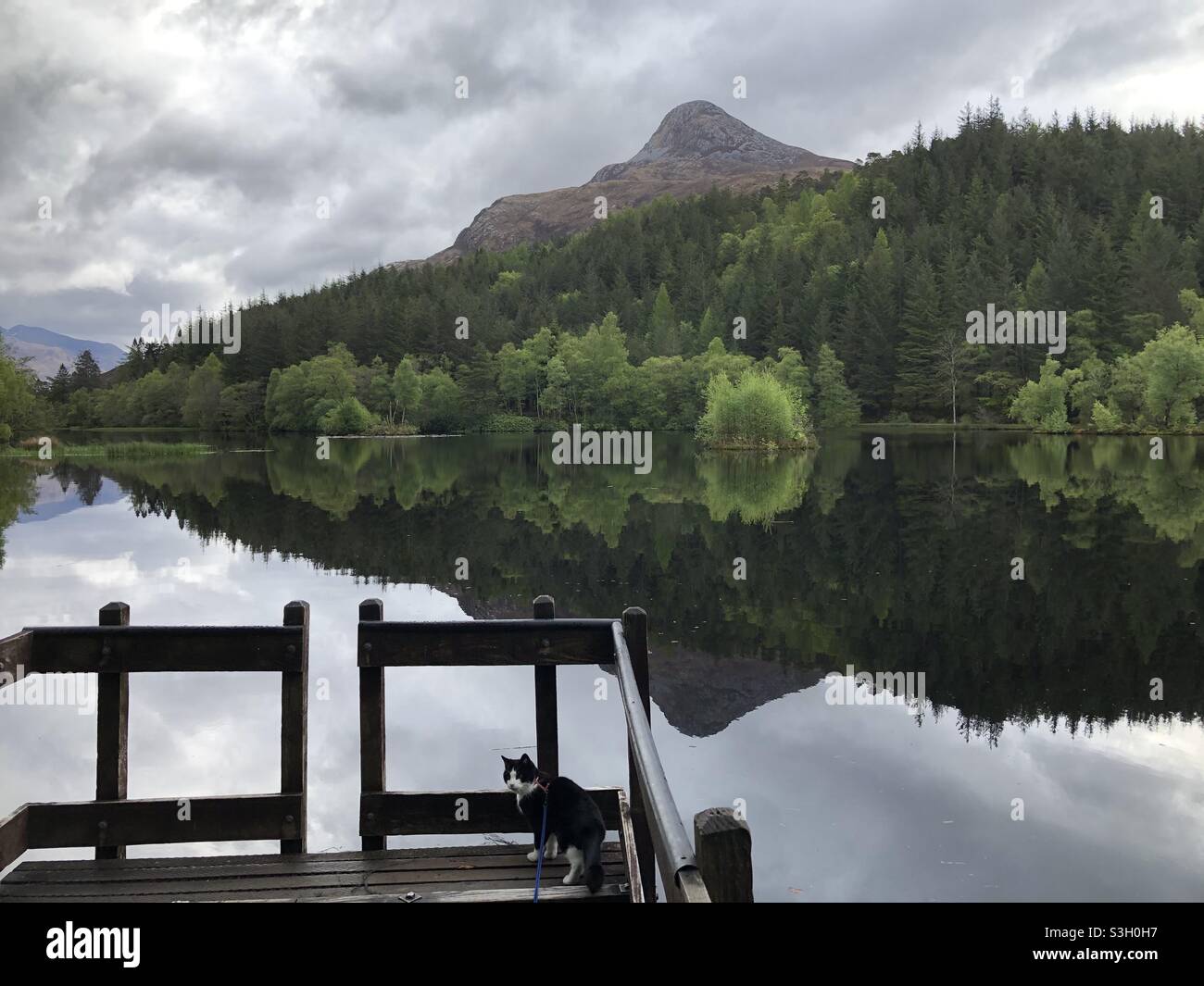 Glencoe Lochan Reflexion Stockfoto