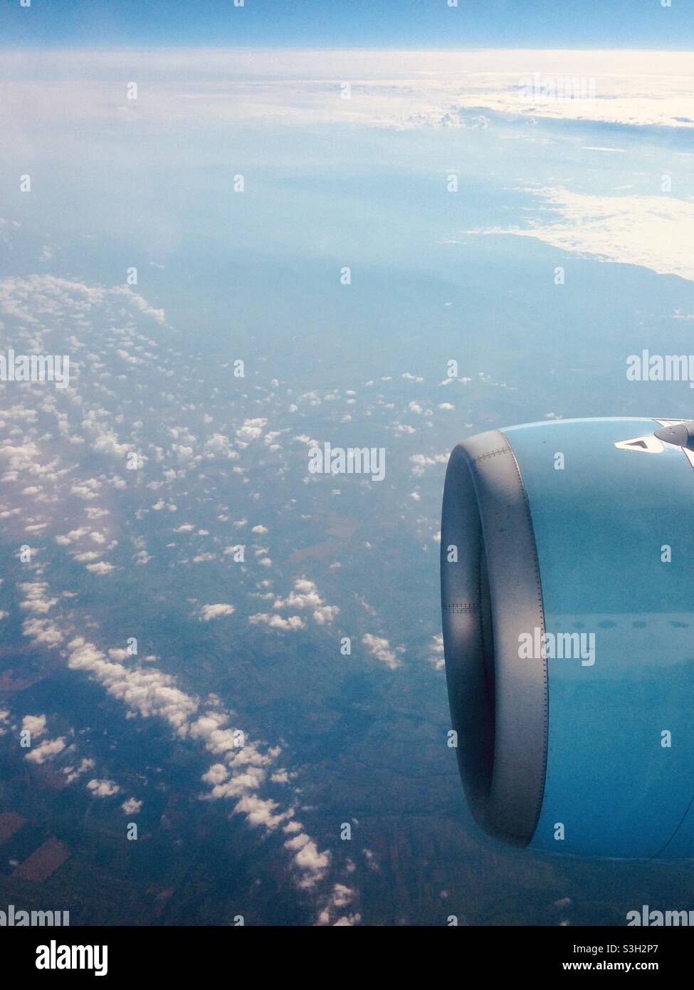 Blick aus einem Flugzeug Stockfoto