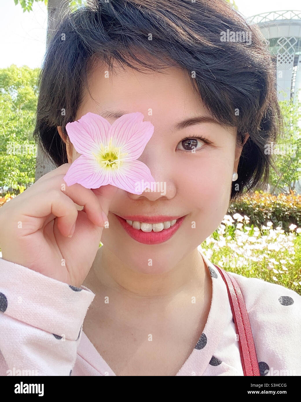 Schönes Blumenlächeln Stockfoto