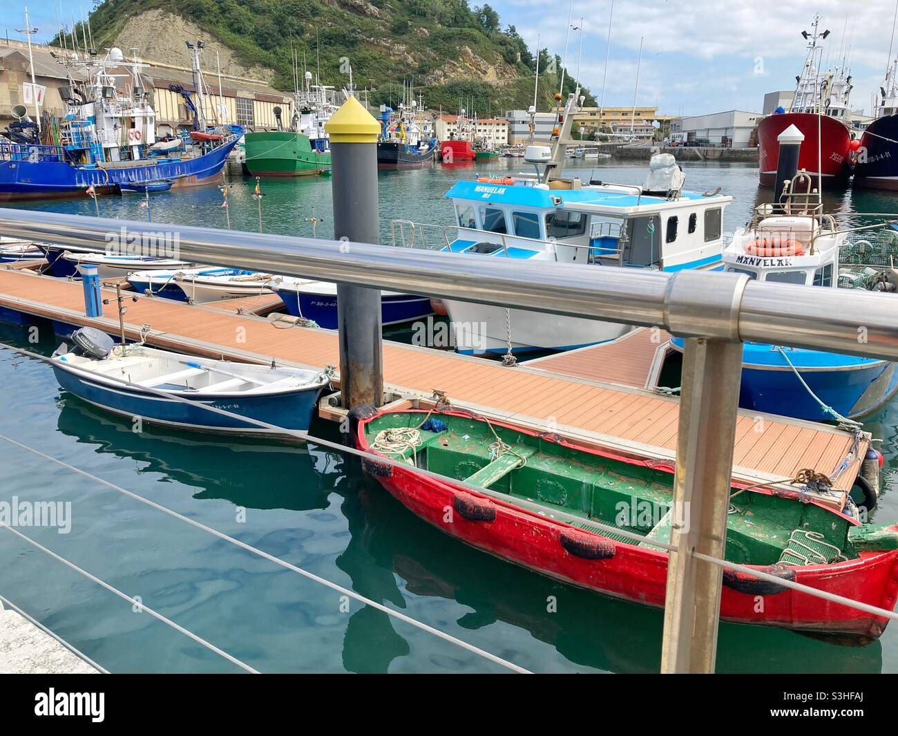 Hafen in Zumaia Stockfoto