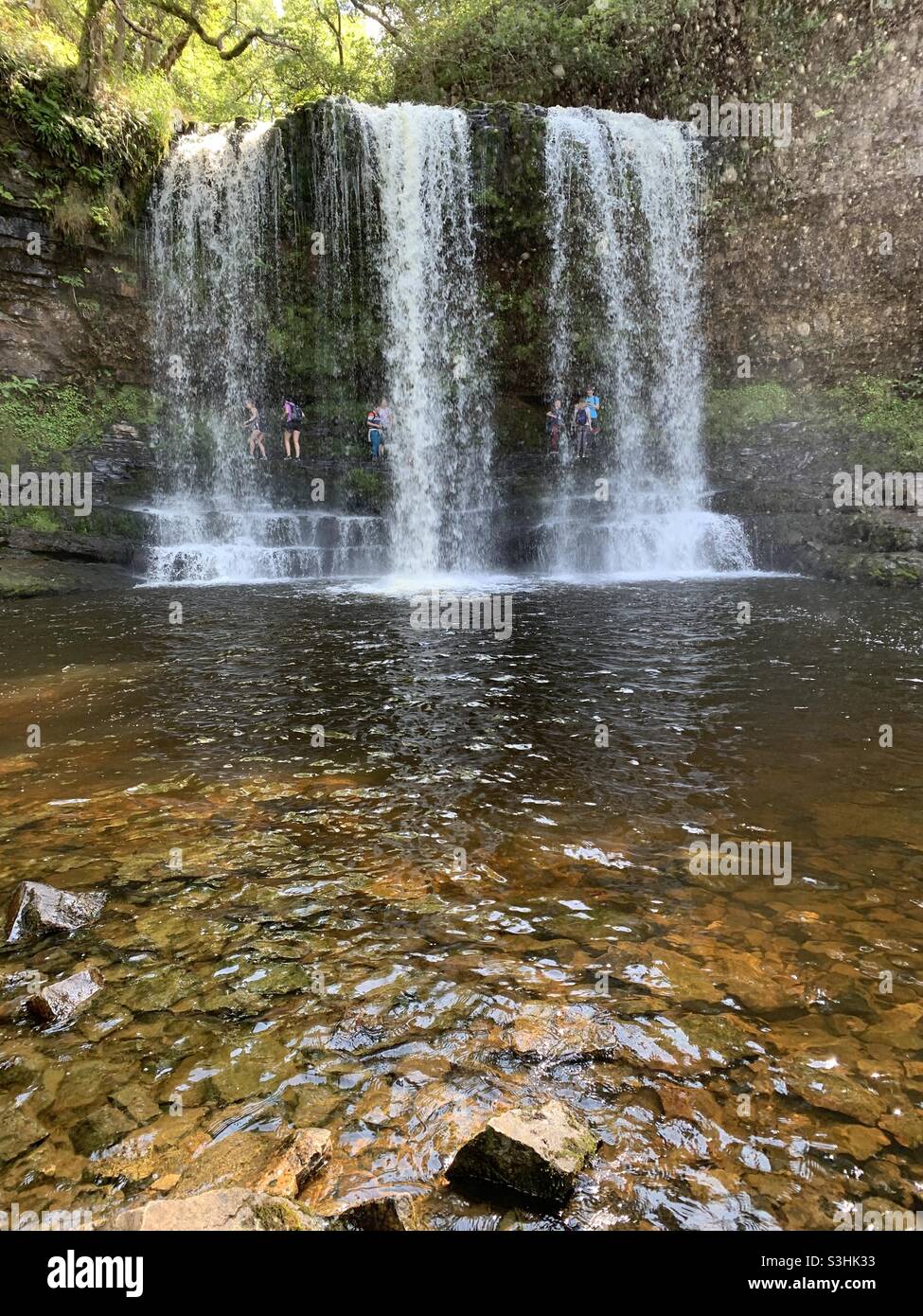 Wasserfall Sgwd Yr Eira in Brecon Wales Stockfoto