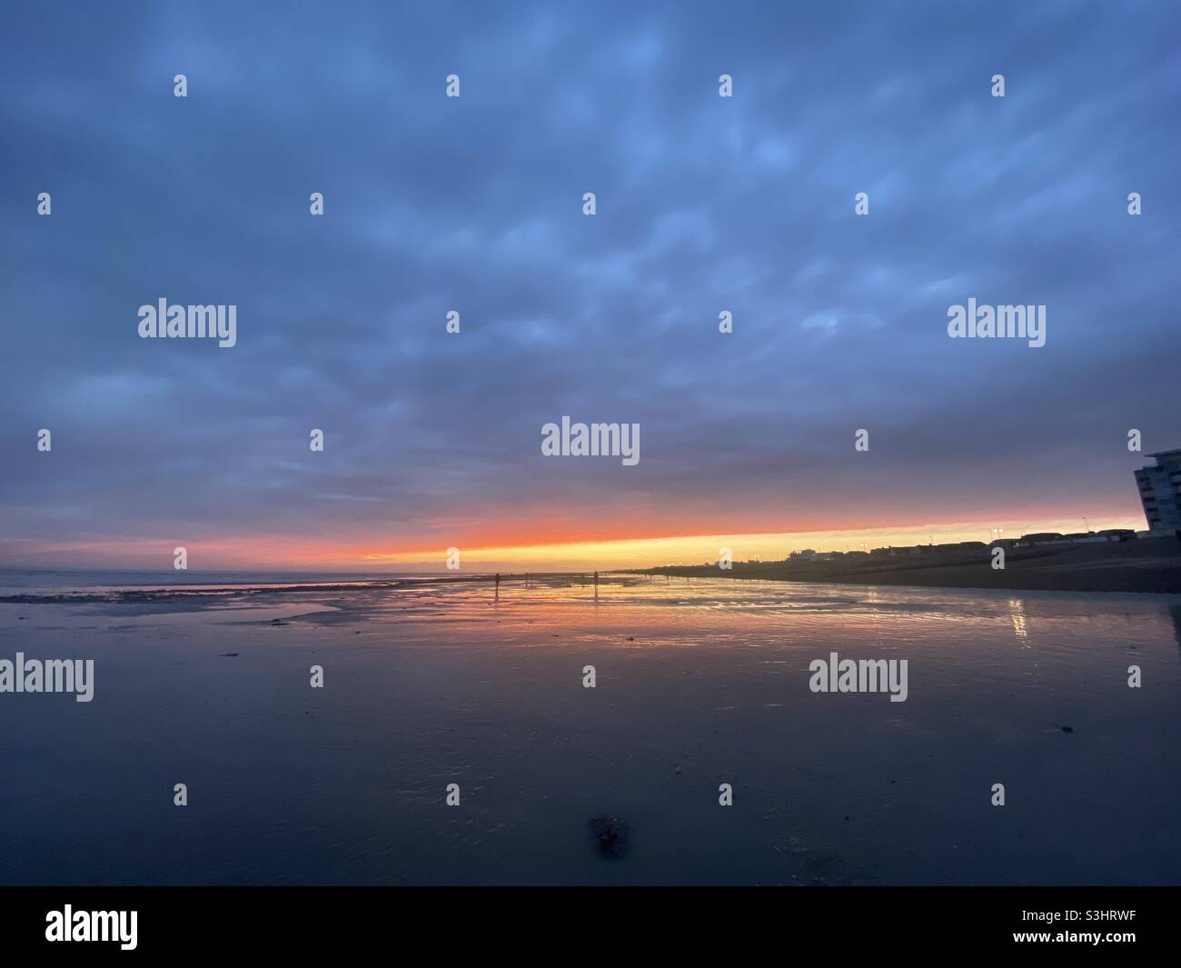 Sonnenuntergang am Worthing Beach Stockfoto