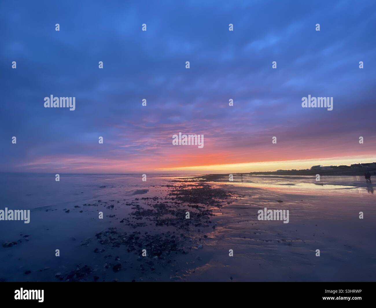 Sonnenuntergang am Worthing Beach Stockfoto