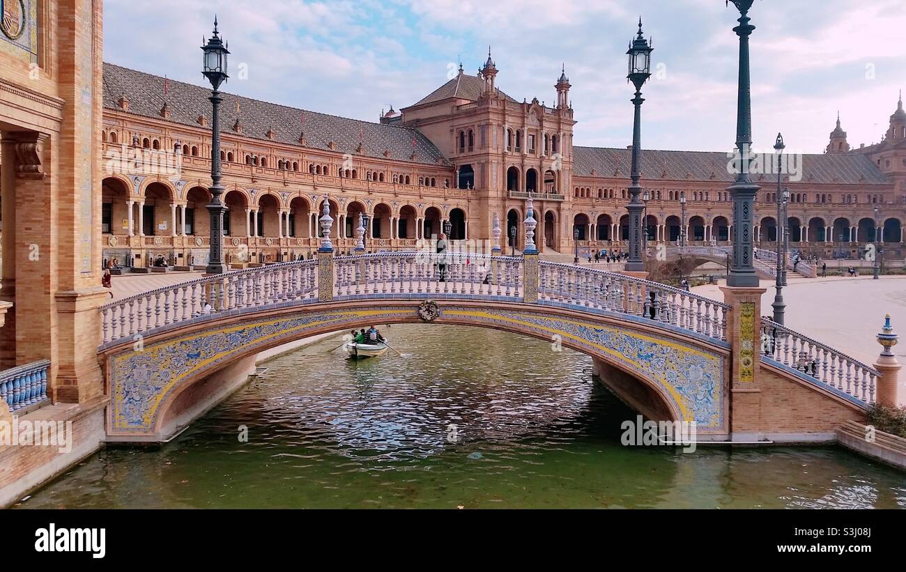 Plaza de España Sevilla, Spanien Stockfoto