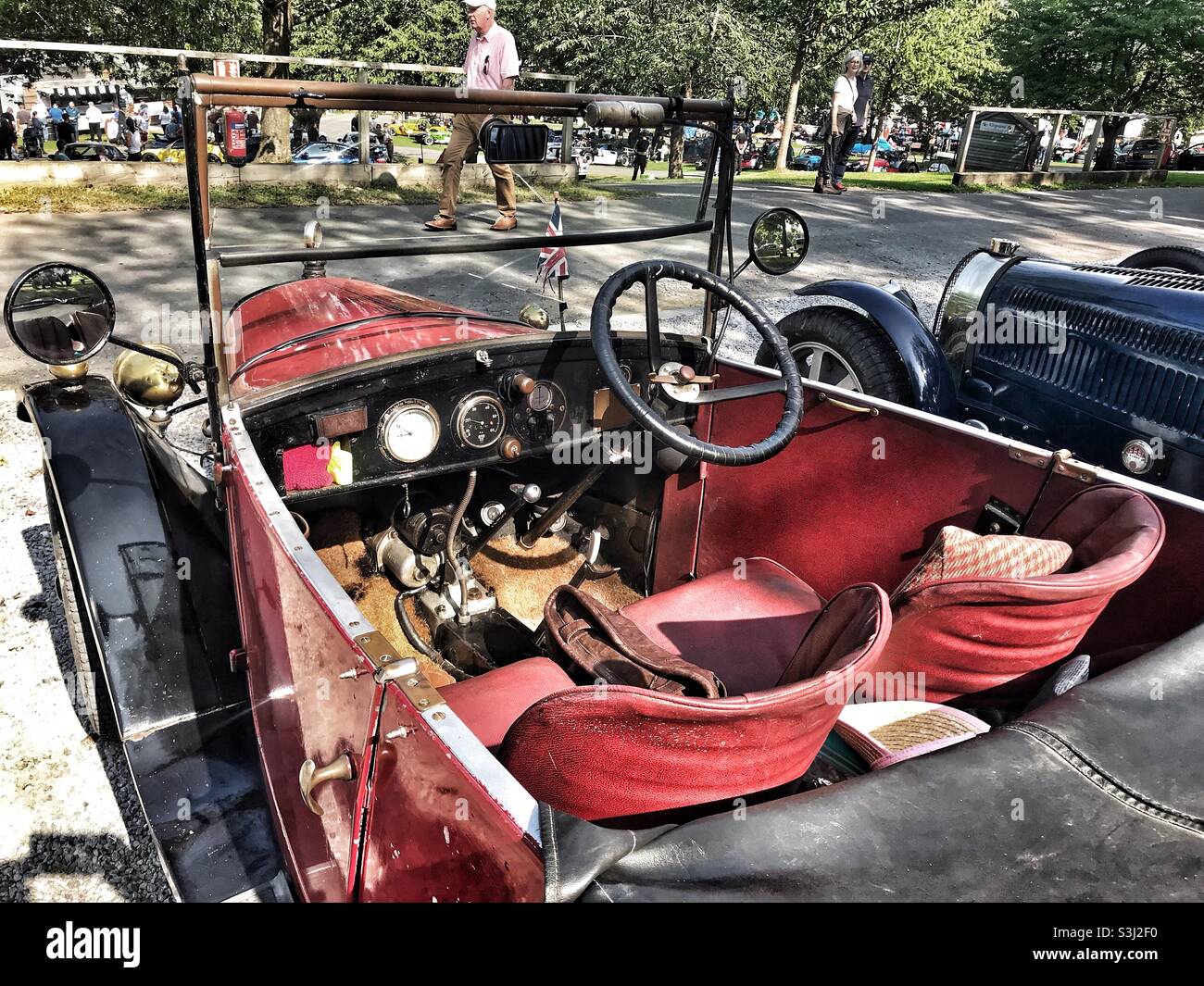 Innenaufnahme von Austin Seven Car bei Prescott Hill Climb Stockfoto