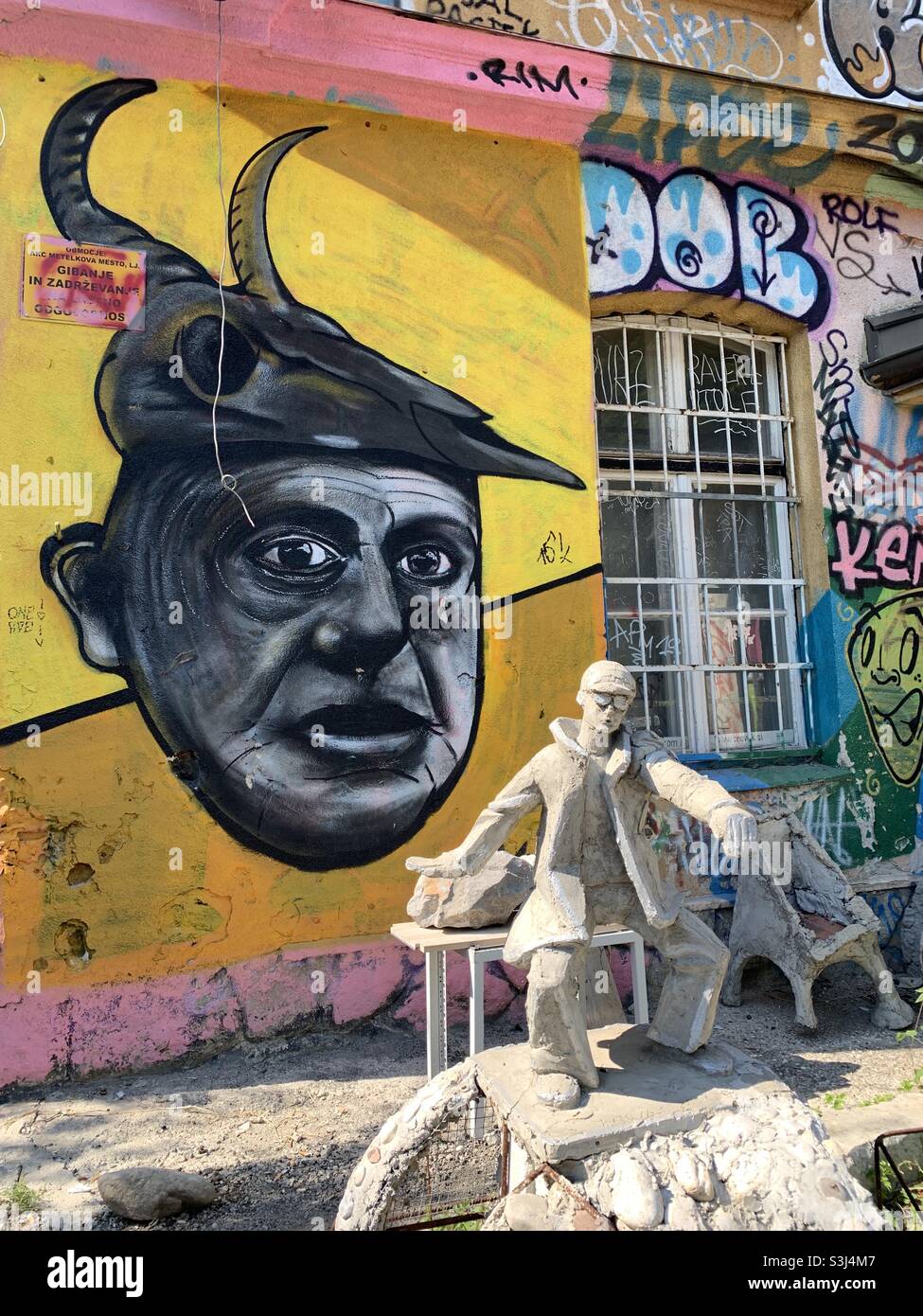 Street Art in der slowenischen metelkova in Ljubljana Stockfoto
