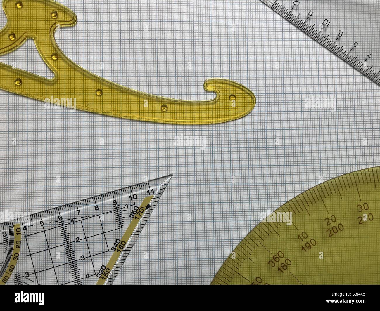 Satz geometrischer Werkzeuge Stockfoto