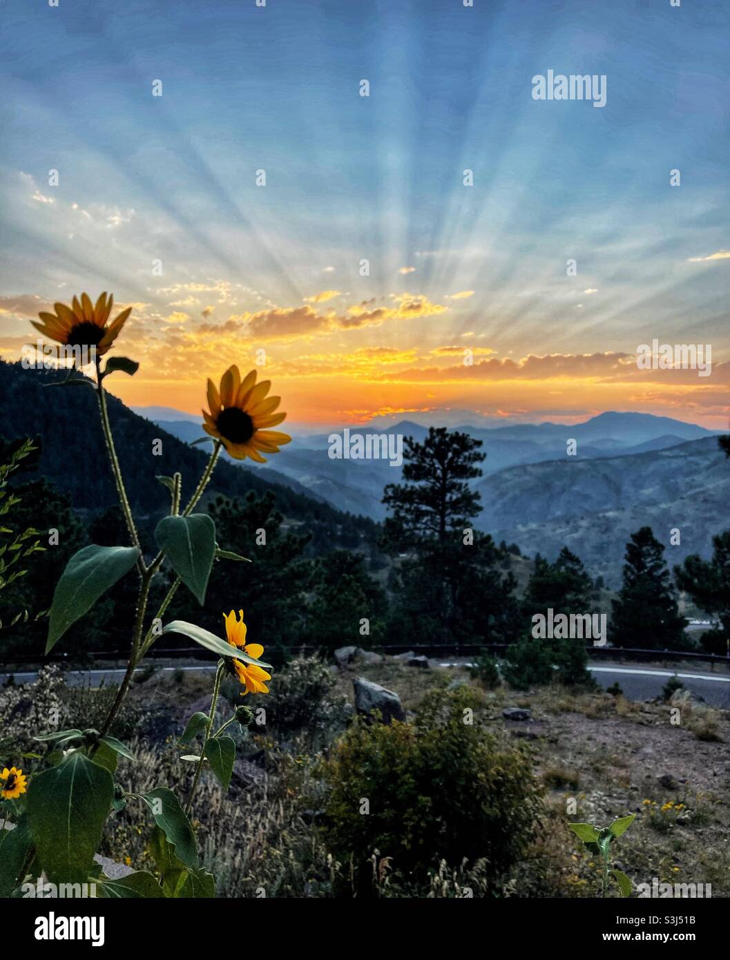 Spirituelle Sonnenuntergang Stockfoto