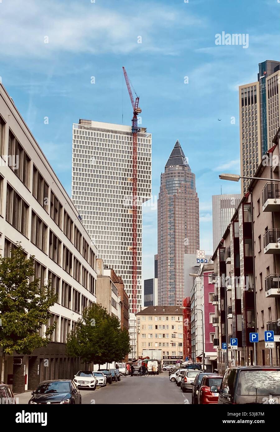 Frankfurt, Deutschland, Innenstadt, September 2021 - Smartphone-aufgenommenes Stockfoto
